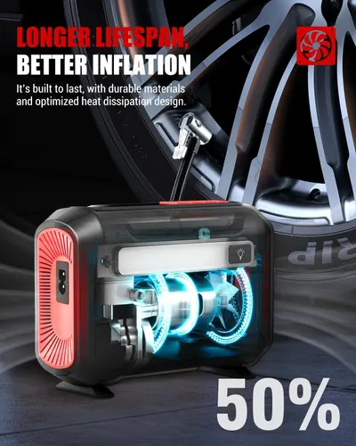 Shows the internal structure and engineering of the product, emphasizing durability and optimized heat dissipation for longer lifespan. Communicates a…