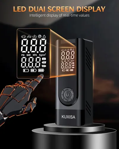 Highlights the intelligent LED dual screen display feature that shows real-time pressure values and settings, reassuring shoppers of ease of use and precision monitoring.