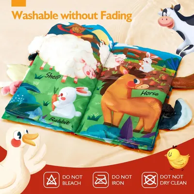 Highlights the easy-care and durability benefit, reassuring parents that the product maintains quality through repeated washing.
