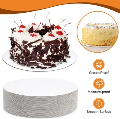 Highlights three distinct product benefits in a segmented layout with icons to reassure shoppers that the cake bases are functional and high-quality.