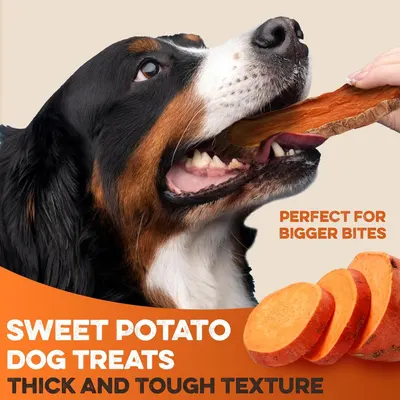 Highlights the product's thick, durable texture that is perfect for larger dogs who need bigger, tougher treats to chew.