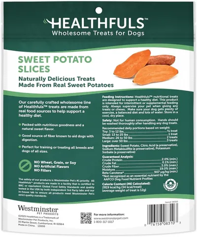 Shows the back of the package with comprehensive product details including feeding instructions, ingredients, nutritional analysis, and safety certifications to inform shoppers about what they are…