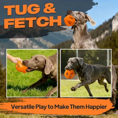 Demonstrates multiple play scenarios (tug and fetch) to show the product's versatility and ability to keep dogs entertained.