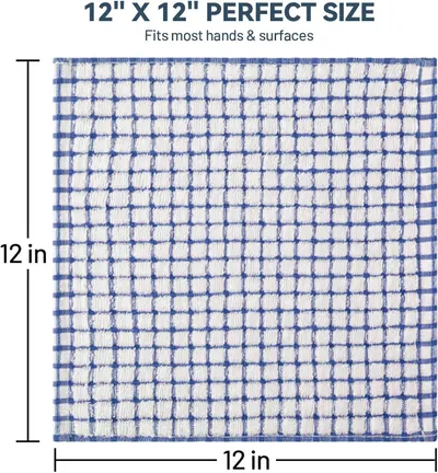 Shows the exact physical dimensions of the dishcloth to help shoppers understand the size and confirm it fits most hands and surfaces.