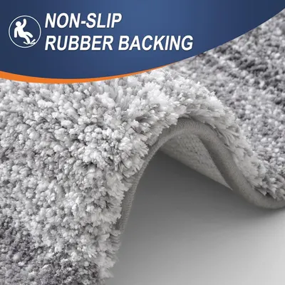 Shows the physical construction of the mat's underside to reassure shoppers about safety and stability on bathroom floors. Communicates the safety benefit of…