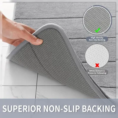 Highlights the superior non-slip backing material and explains why this product's high-density backing is better than competitors' white bottoms that yellow over time. Demonstrates the product's…