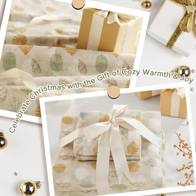 Positions the flannel sheets as a Christmas gift option, emphasizing cozy warmth and joy for the holiday season to encourage gift purchases.