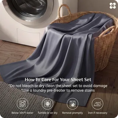 Provides clear care instructions to help customers properly maintain and clean the sheet set for longevity.