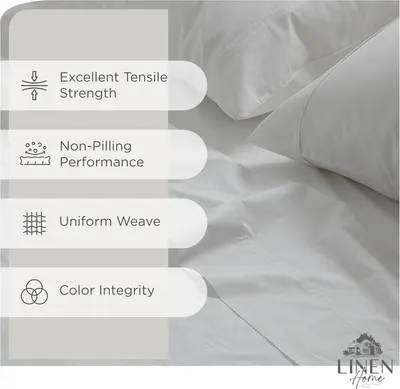 Highlights multiple quality attributes of the fabric to reassure shoppers of the product's durability, appearance retention, and overall superior construction.