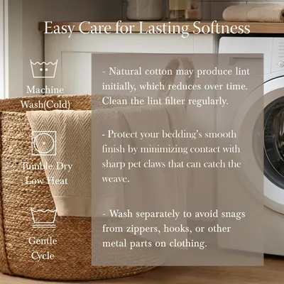 Provides clear care instructions to reassure shoppers that the blanket is easy to maintain for lasting softness and quality.
