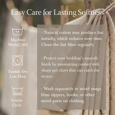 Provides step-by-step care instructions to educate shoppers on how to properly wash and maintain the coverlet for lasting softness.