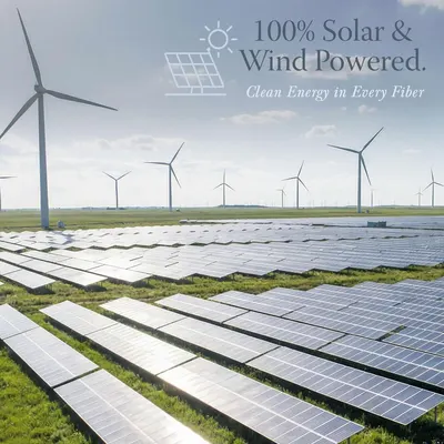 Highlights the product's sustainable manufacturing process using renewable energy to appeal to environmentally conscious shoppers. Communicates the…