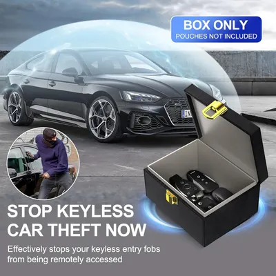 Communicates that the product effectively stops keyless car theft by blocking remote access to key fobs, providing security and peace of mind to car owners.