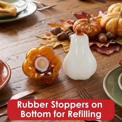 Communicates that the product features rubber stoppers on the bottom for easy refilling, emphasizing convenience and reusability.