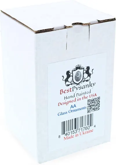 Shows the branded gift box packaging that the ornament arrives in, reassuring shoppers about presentation and protection.