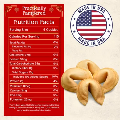 Displays detailed nutritional information and emphasizes the product's USA manufacturing origin to reassure health-conscious shoppers and appeal to those who…