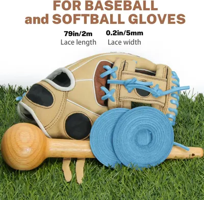 Provides exact dimensions (79in/2m length, 0.2in/5mm width) to help customers understand the physical size and compatibility of the lace for baseball and…