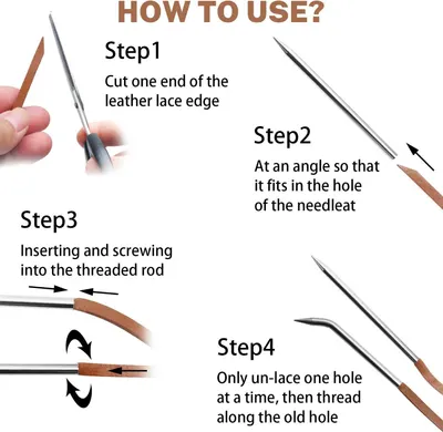 Provides step-by-step instructions on how to use the lacing kit to repair baseball gloves, making the process clear and accessible for customers.