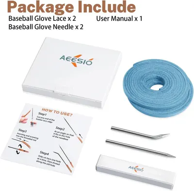 Shows all items included in the package (2 laces, 2 needles, 1 user manual) so customers know exactly what they will receive with their purchase.