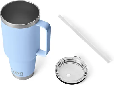 Shows all components included with the purchase: the tumbler, straw lid, and reusable straw, so shoppers know exactly what they will receive.