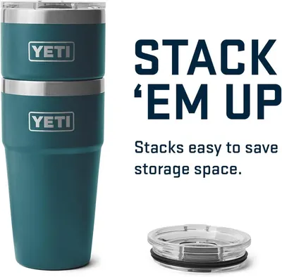 Highlights the stackability feature to show shoppers how the product saves storage space, emphasizing convenience and space efficiency.