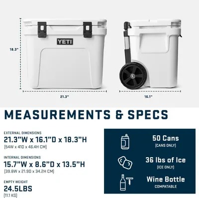 Provides exact physical measurements and specifications to help shoppers understand the cooler's size and capacity. Communicates the cooler's performance…