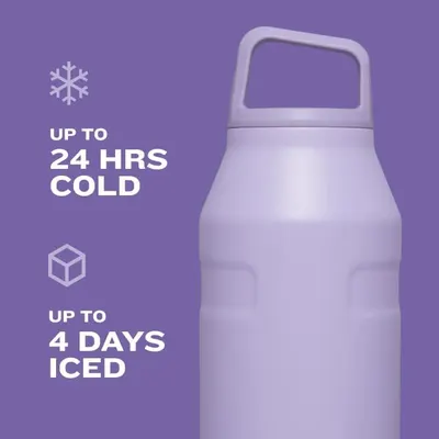 Communicates the insulation performance of the bottle with specific time-based metrics to reassure shoppers of its temperature retention capability. Reinforces the benefit of superior temperature…