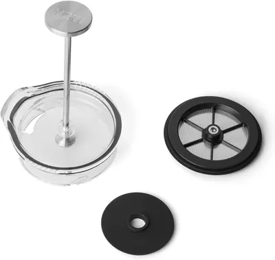 Shows all the components included with the coffee press so shoppers understand what they receive in the package.