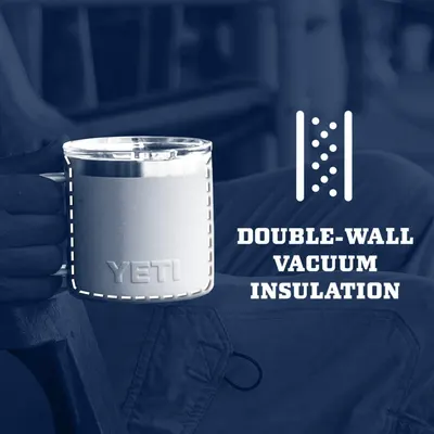 Highlights the internal construction of the mug with a cutaway view showing the double-wall vacuum insulation layer, demonstrating how the product keeps…
