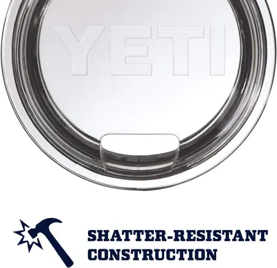 Highlights the shatter-resistant lid construction to reassure shoppers the product is durable and built to withstand drops and impacts.