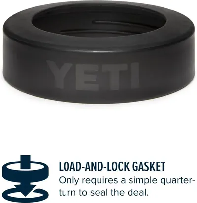 Explains how to use the load-and-lock gasket feature, showing shoppers that sealing the colster requires only a simple quarter-turn. Communicates the…