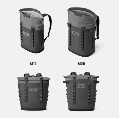 Shows the available size options within the YETI backpack product line to help shoppers choose the right model for their needs.