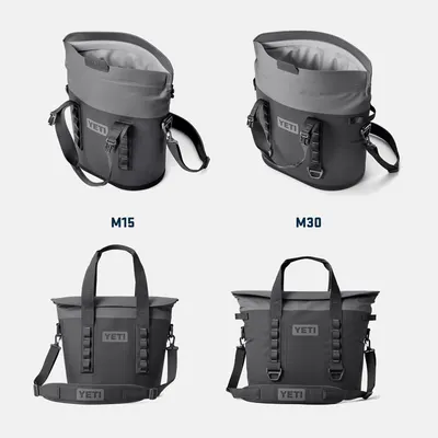 Displays the brand's product lineup showing different size options (M15 and M30) to help shoppers choose the right model for their needs.