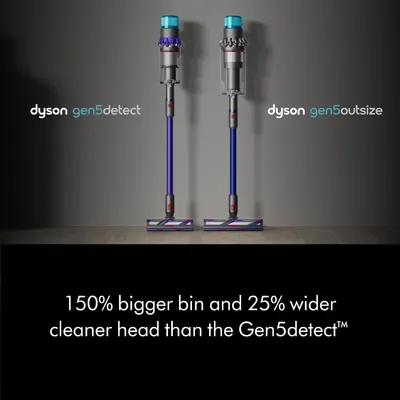 Compares the gen5outsize model side-by-side with the Gen5detect to demonstrate superior capacity and cleaning coverage, helping shoppers understand why this model is better for bigger cleans.…
