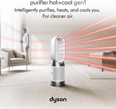 Communicates the product's 3-in-1 functionality to show versatility and value in one device for cleaner air and climate control.