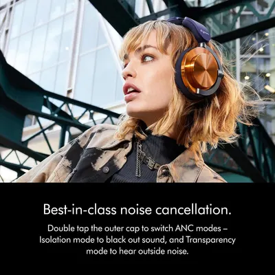 Highlights the best-in-class noise cancellation feature with dual ANC modes to reassure shoppers of superior sound isolation and control.