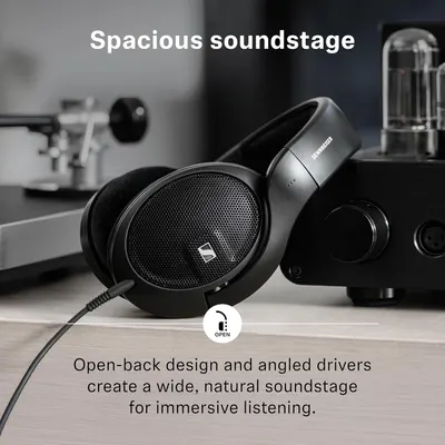 Shows the open-back drivers create a wide, natural soundstage for immersive listening.