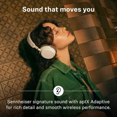 Tells shoppers the headphones deliver rich detail and smooth wireless audio.