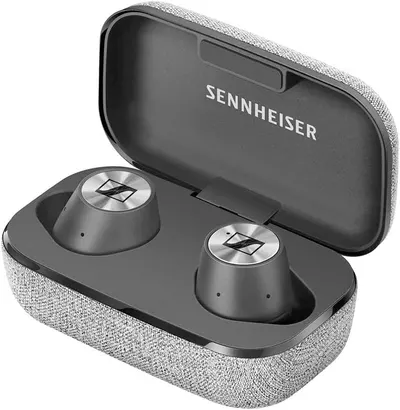Shows the earbuds and open charging case on a clean background so shoppers can see the actual product. The brand name is printed on the product itself, with…