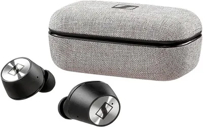 Shows the earbuds beside the charging case on a clean white background so shoppers can see the product clearly. No text or graphics are added.