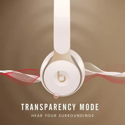 Shows the user can hear their surroundings without removing the headphones, so they stay aware of the environment.