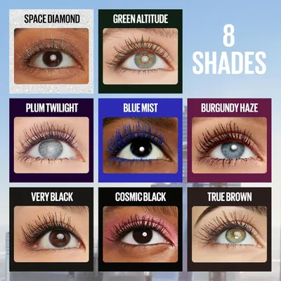 Shows the full line of eight shades so shoppers can find the look that suits them. Reinforces the brand's wide product range.