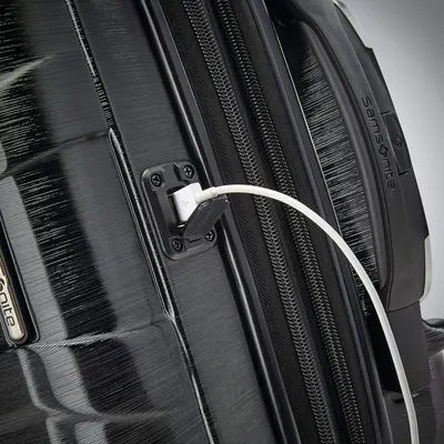 Shows the built-in USB port so shoppers see they can charge devices on the go.