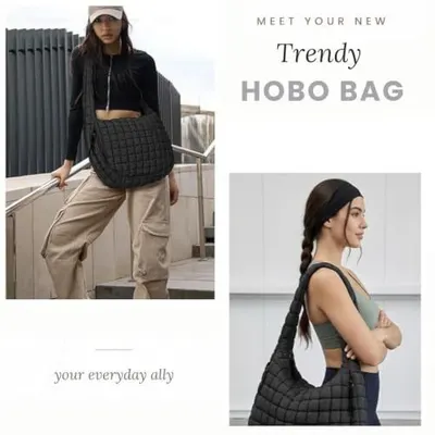 Shows the bag styled across multiple settings like street wear and workout looks to prove versatility. Positions the bag as a trendy everyday essential for stylish daily use.