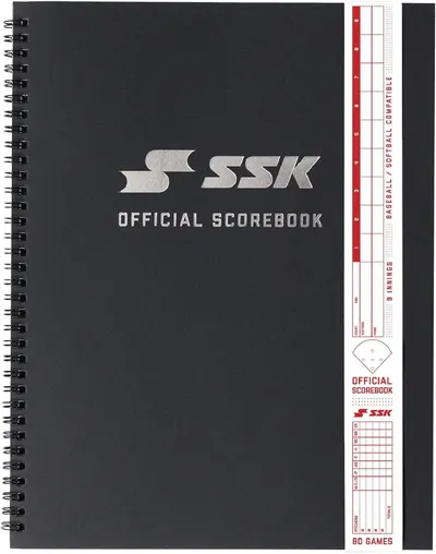 Shows the SSK Official Scorebook cover to reinforce brand identity.