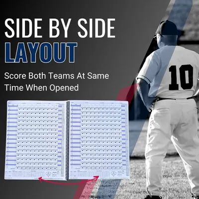 Shows the open book scoring both teams at the same time for efficient game tracking.