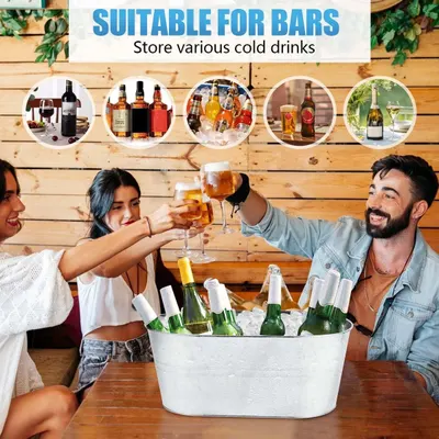 Shows the tub suits many drink types for bars and gatherings.