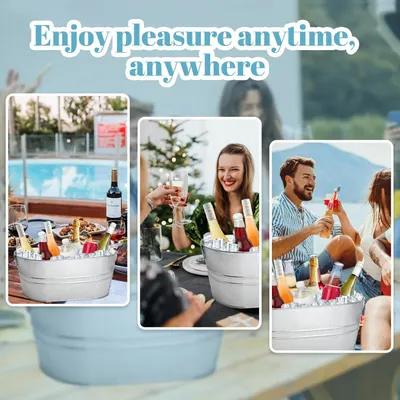 Shows the tub in varied real-world settings to reassure shoppers it suits many occasions. Demonstrates use across multiple scenarios such as poolside,…