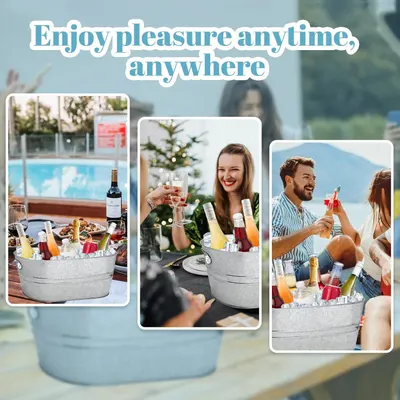 Shows the tub used across varied real-world settings to inspire use anywhere.