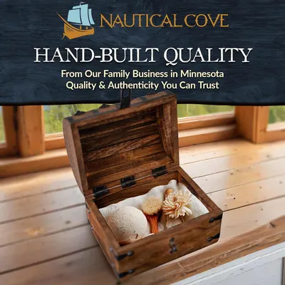 Builds trust by presenting the brand as a family business in Minnesota that hand-builds its chests. Highlights the handcrafted build quality of the chest.